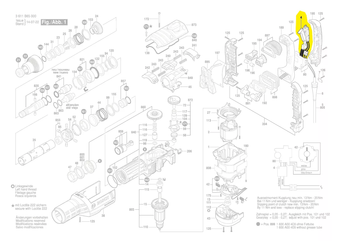 Interrupteur réf. 1 617 200 130 BOSCH